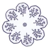 Corallo Blu Set di 2 tovagliette di servizio bianche a forma di fiore