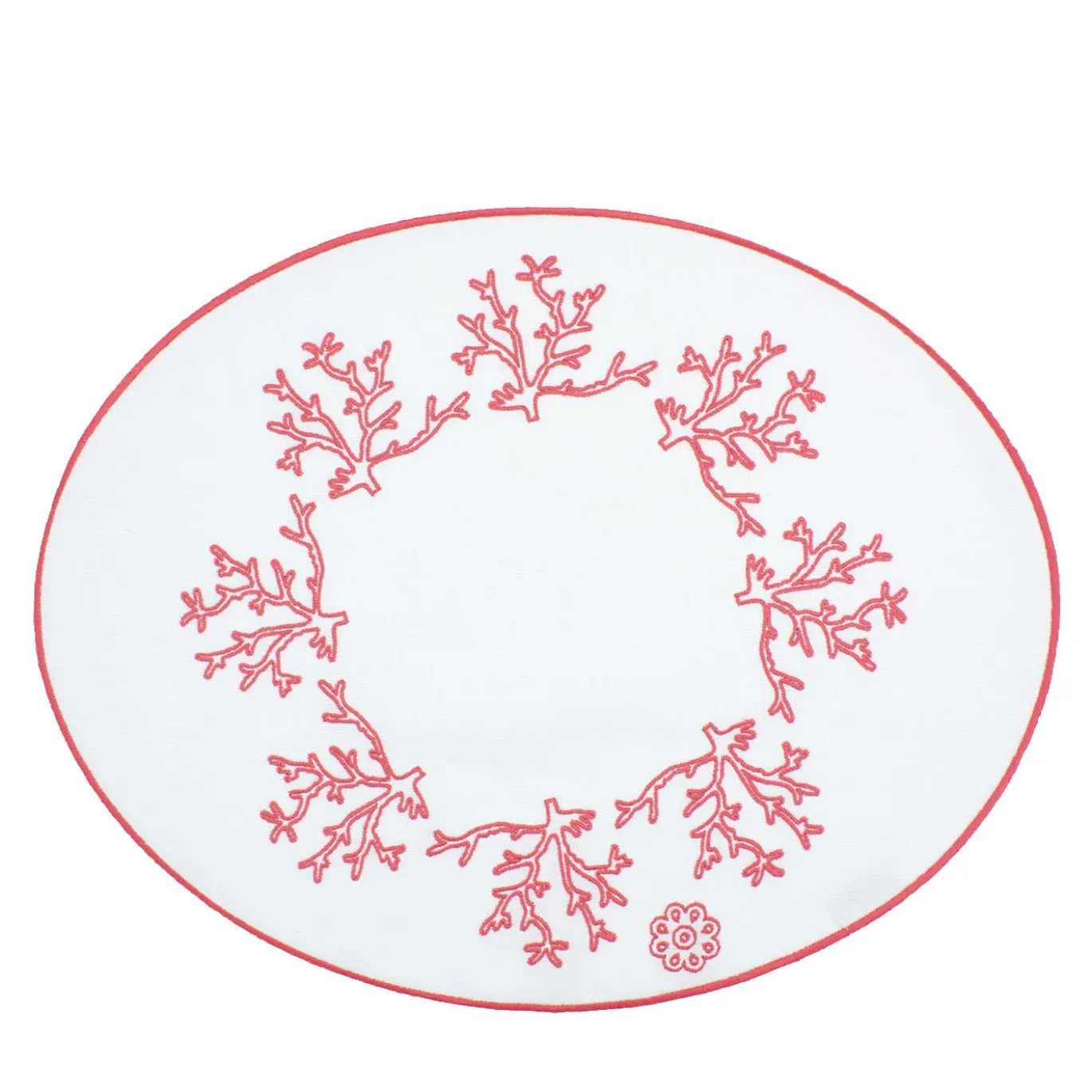 Corallo Rosa Set di 2 tovagliette bianche