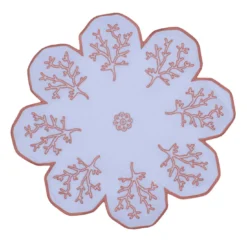 Corallo Rosa Set di 2 tovagliette di servizio azzurre a forma di fiore