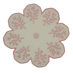 Corallo Rosa Set di 2 tovagliette di servizio a forma di fiore color taupe