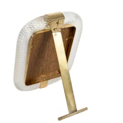 Cornice con Struttura in Ottone Lucido e Vetro a Torciglione Cristallo Trasparente