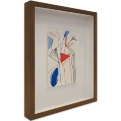Cotone Multicolor Con Disegno Astratto Triangolo Rosso