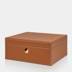 Custodia in pelle marrone per orologi