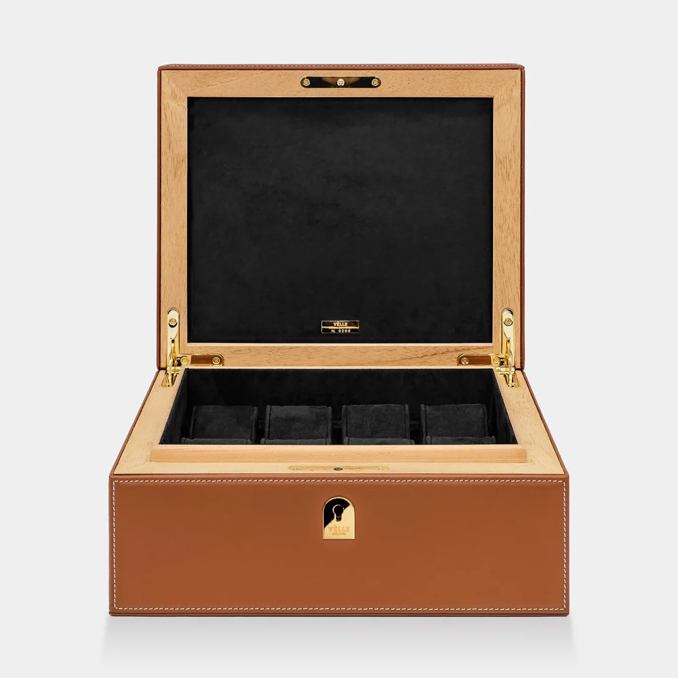Custodia in pelle marrone per orologi