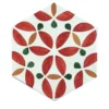 Daamè Set di 28 piastrelle rosse esagonali
