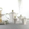 Damasco Caraffa da latte bianca e oro