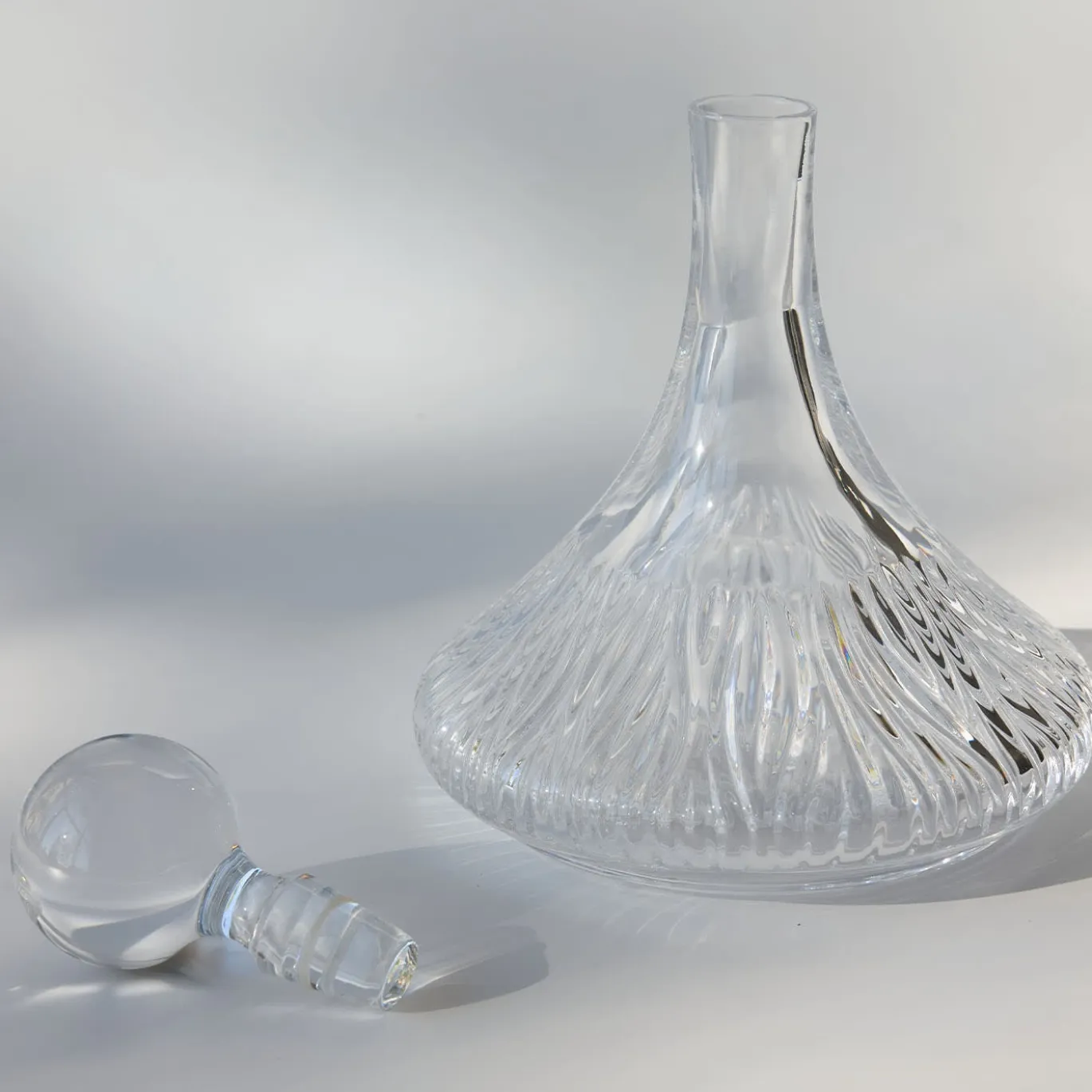 Decanter in cristallo trasparente inciso a mano Maestrale