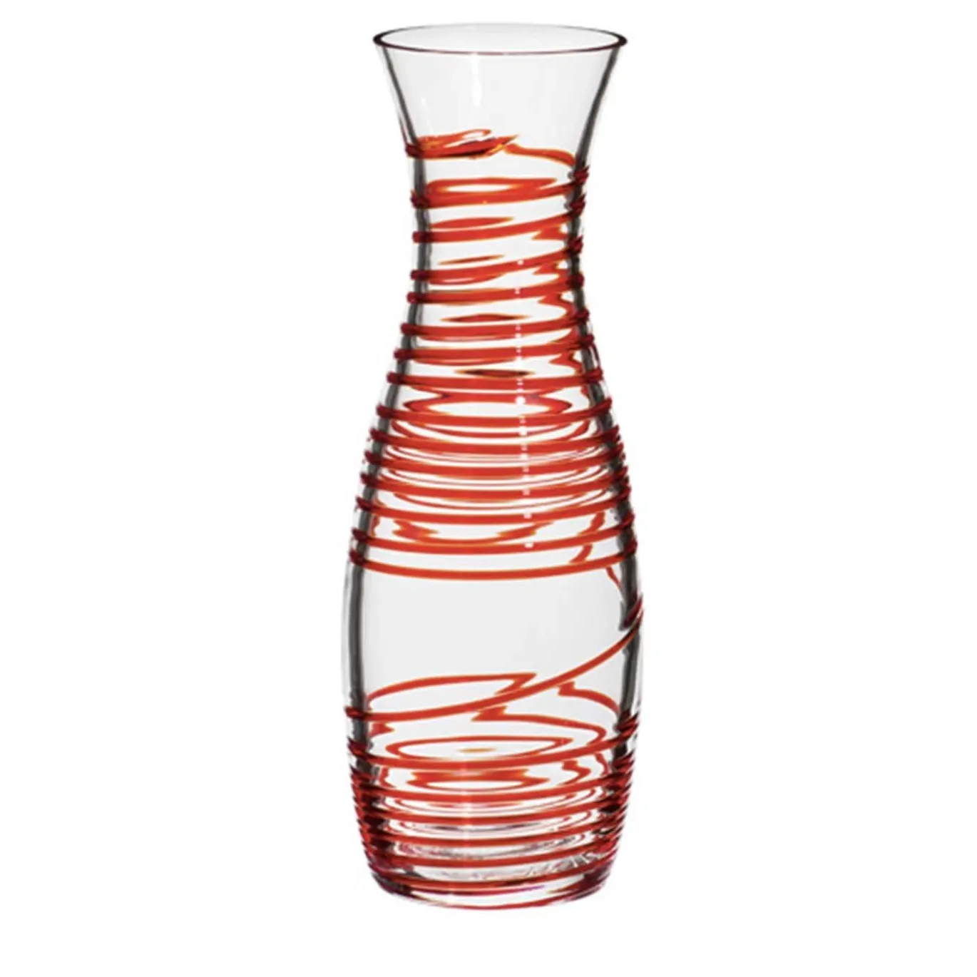Decanter rosso con strisce