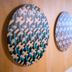 Decorazione murale in tessuto umano blu