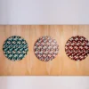 Decorazione murale in tessuto umano blu e rosso