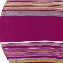 Dipinto astratto rotondo Planet Fuxia