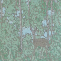 Dipinto Figurativo Silent Forest ad Olio e Oro 24 carati su lino belga