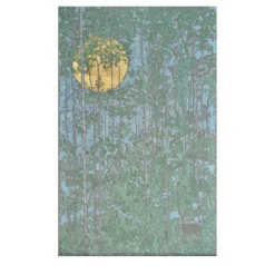 Dipinto Figurativo Silent Forest ad Olio e Oro 24 carati su lino belga