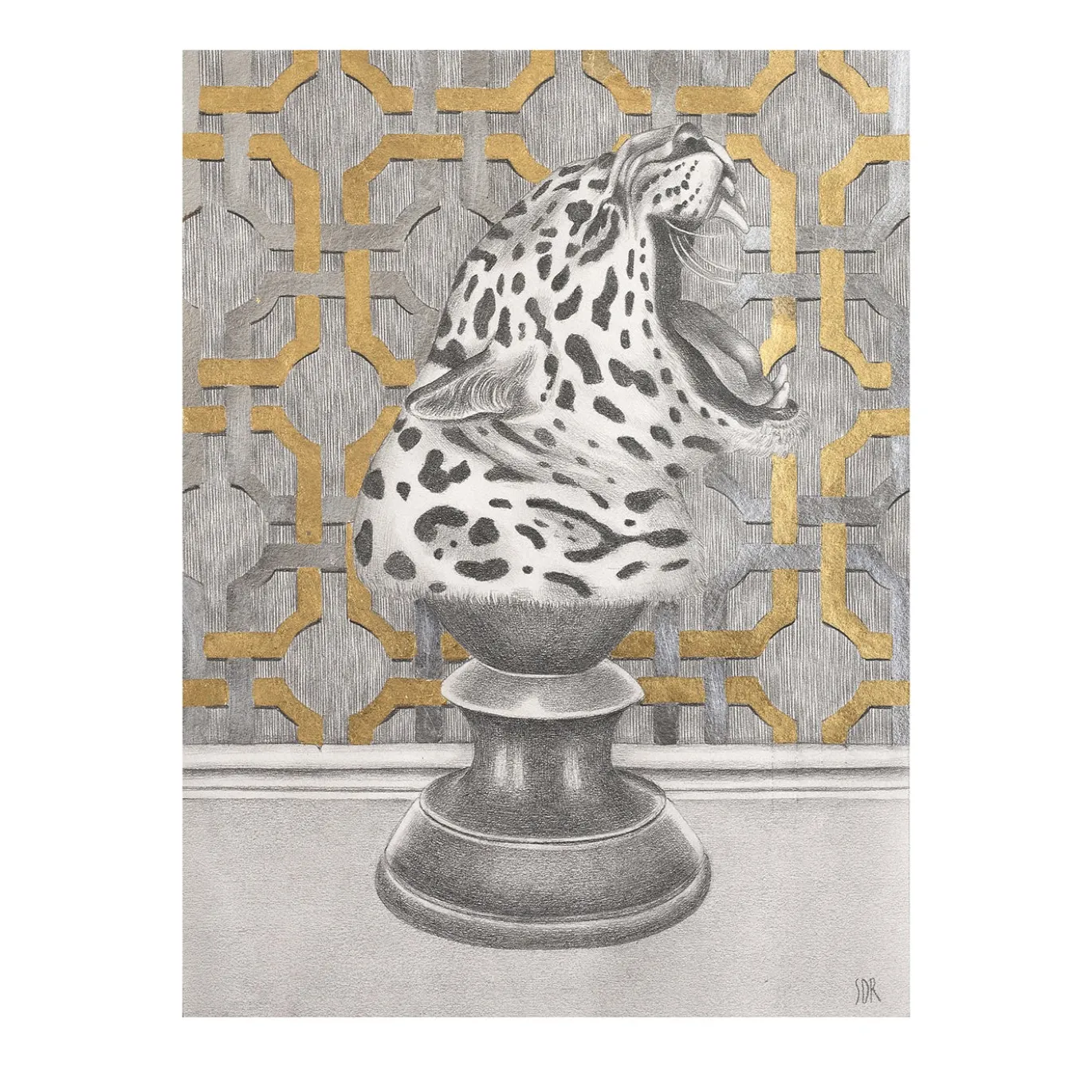 Disegno Giaguaro su piedistallo