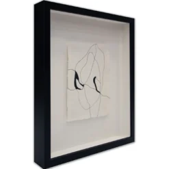 Disegno in Bianco e Nero su Carta in Cotone Fatta a Mano