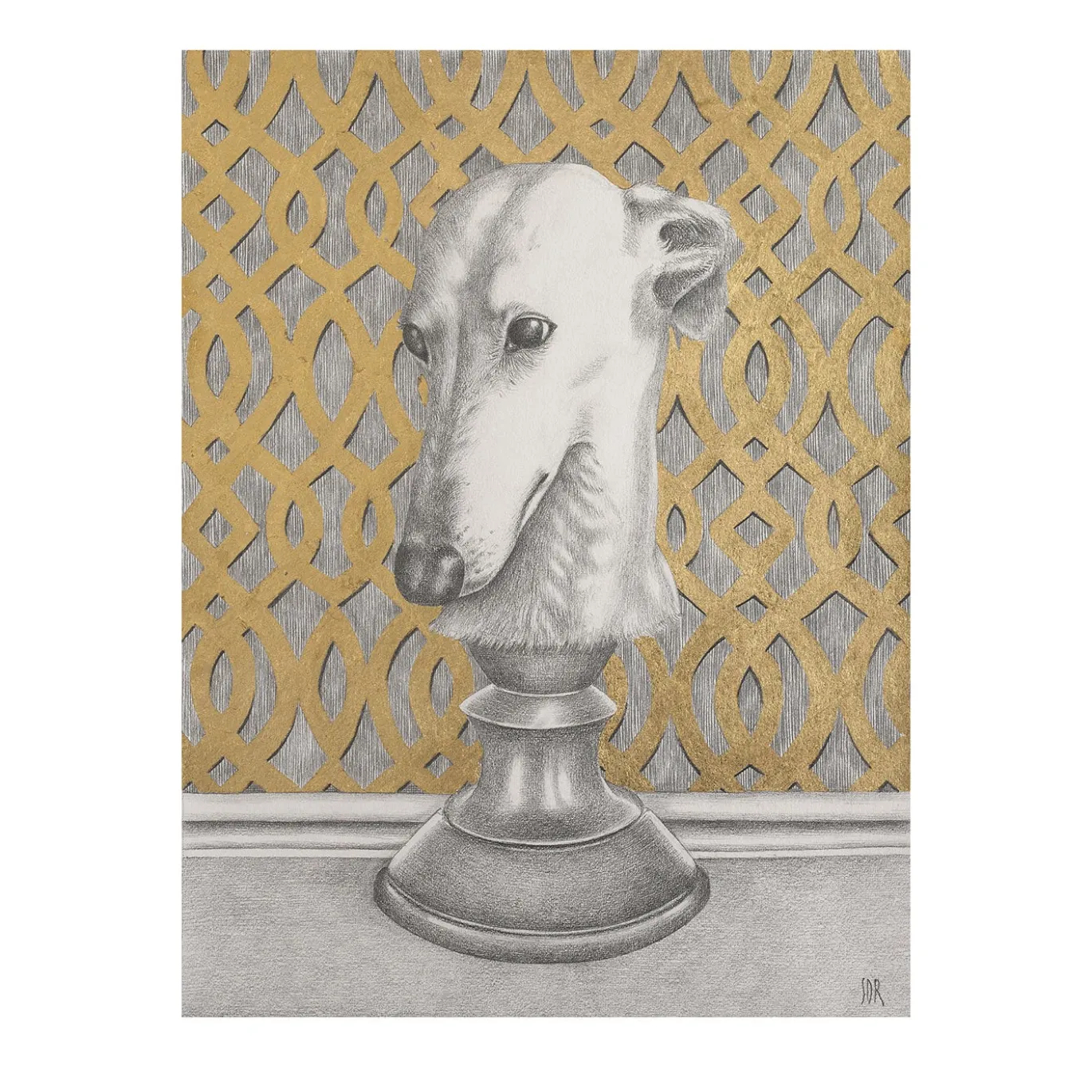 Disegno Levriero su piedistallo