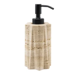 Dispenser di sapone Fold in travertino beige