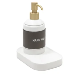 Dispenser manuale di igienizzante per mani in pelle marrone
