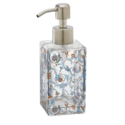 Dispenser per sapone Fragranze in vetro con motivo floreale azzurro