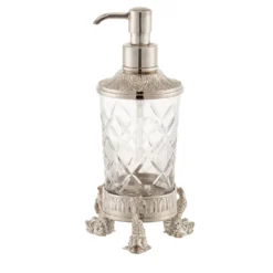Dispenser per sapone in vetro con finitura in ottone nichelato Zante