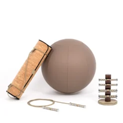 Fitball in pelle taupe