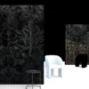 Flower Fantasy White Row Carta da parati