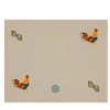Gallo Multicolore Set di 2 tovagliette ricamate color taupe
