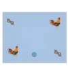 Gallo Multicolor Set di 2 tovagliette ricamate in azzurro