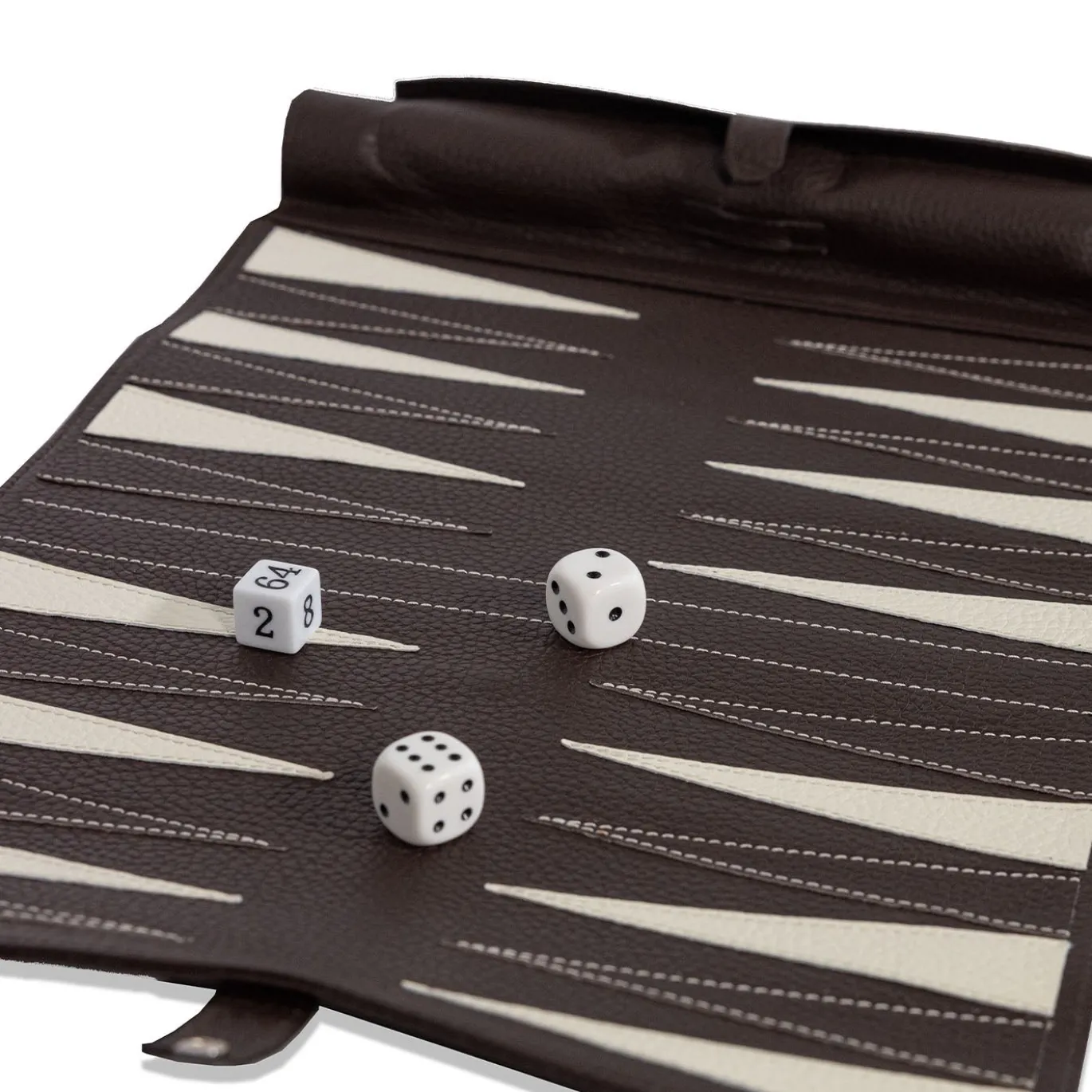 Gioco da tavolo Backgammon Soft Travel 30 in pelle marrone cacao