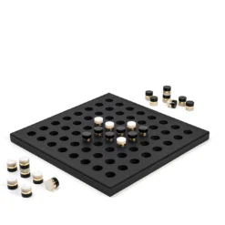 Gioco da tavolo Reversi in pelle nera