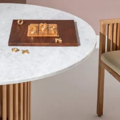 Gioco da Tavolo Tic Tac Toe in Legno con Pedine in Ottone