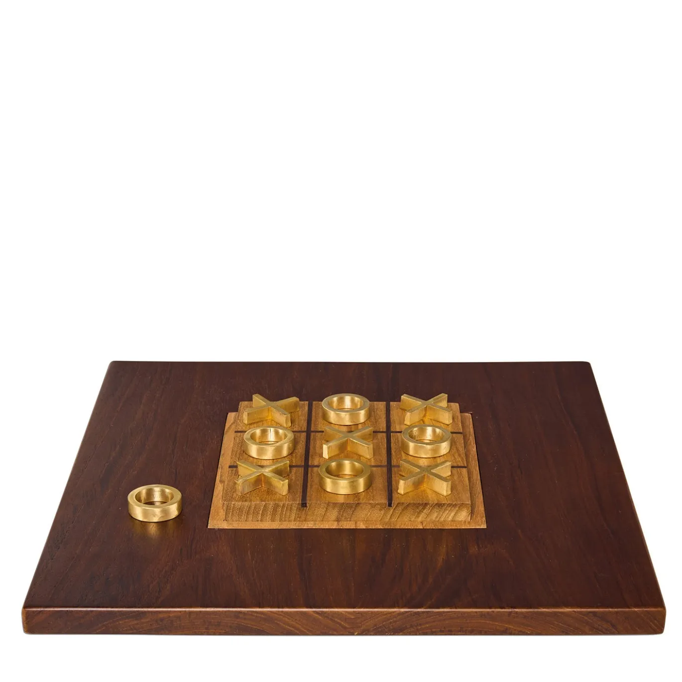 Gioco da Tavolo Tic Tac Toe in Legno con Pedine in Ottone