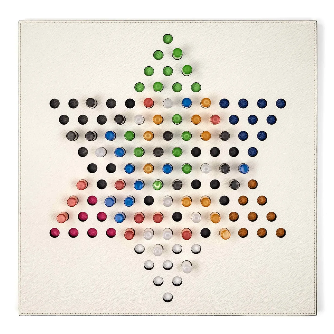 Gioco della Dama in Pelle Bianca