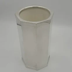 Glacette per vino ottagonale in ottone argento Del Monte