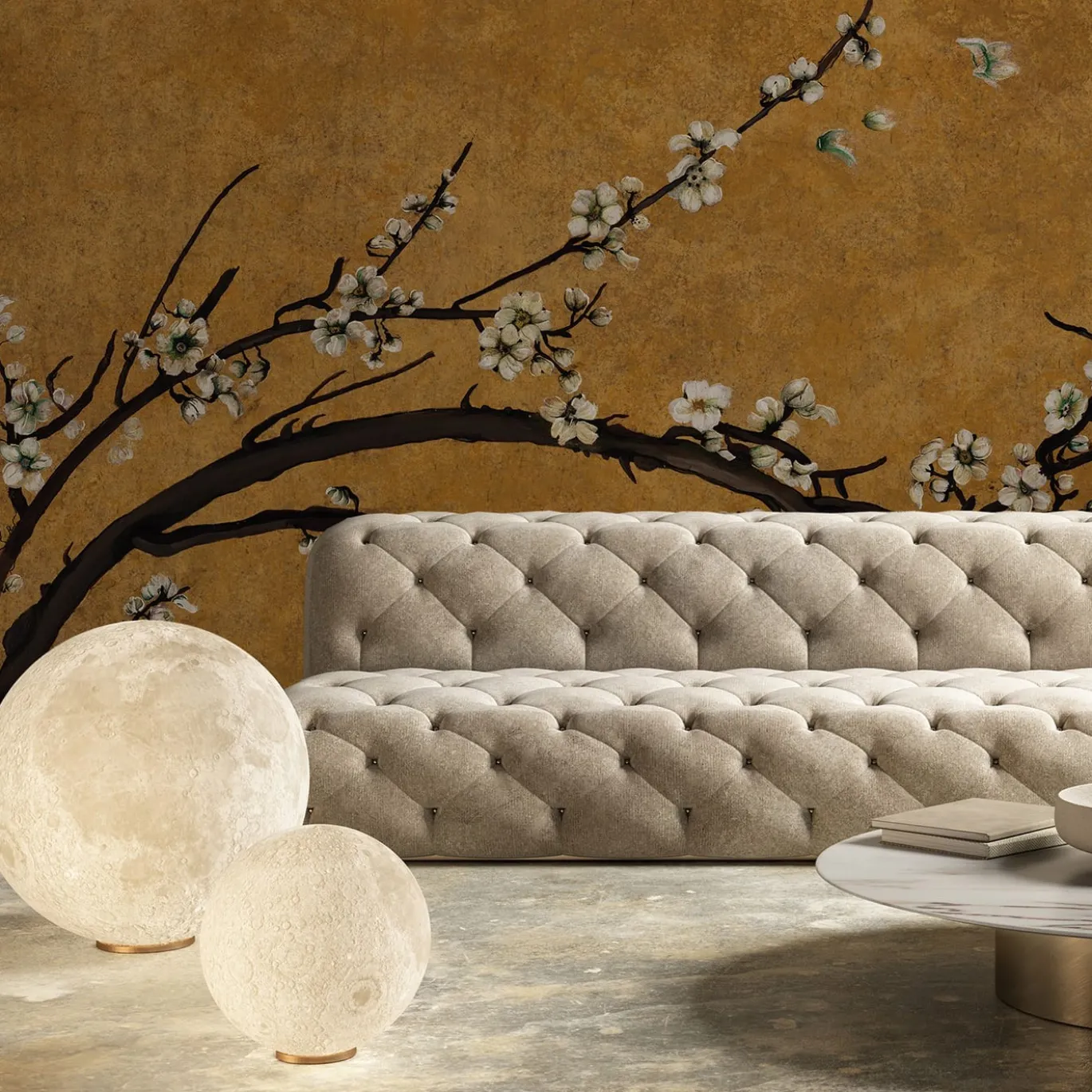 Golden Blossom Luxury Pannello Decorativo