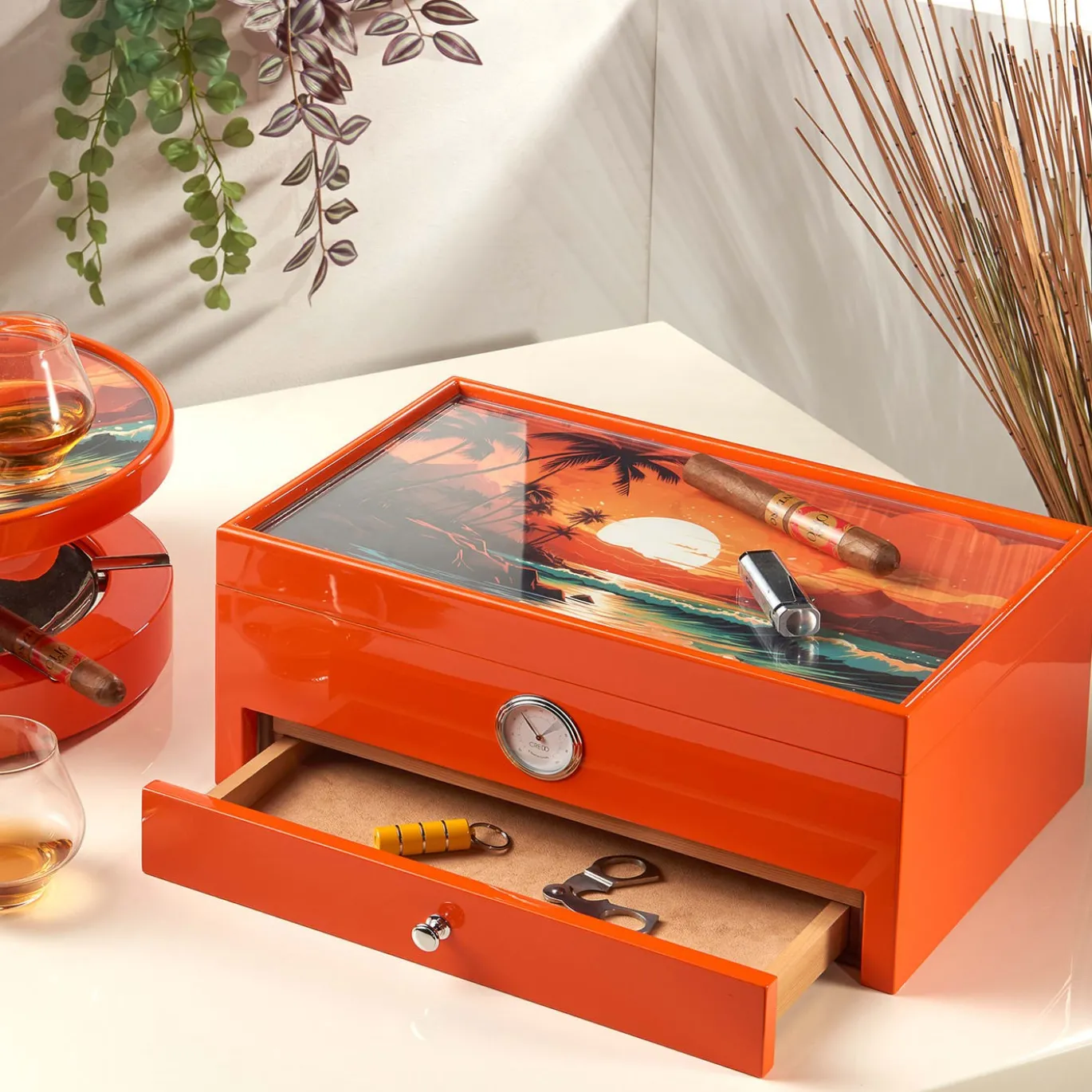 Humidor arancione di ispirazione caraibica (edizione speciale Club)