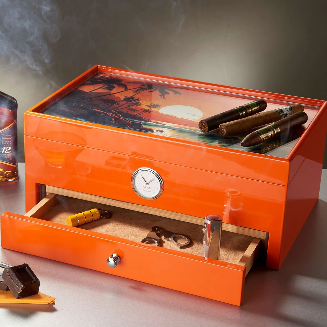 Humidor arancione di ispirazione caraibica (edizione speciale Club)