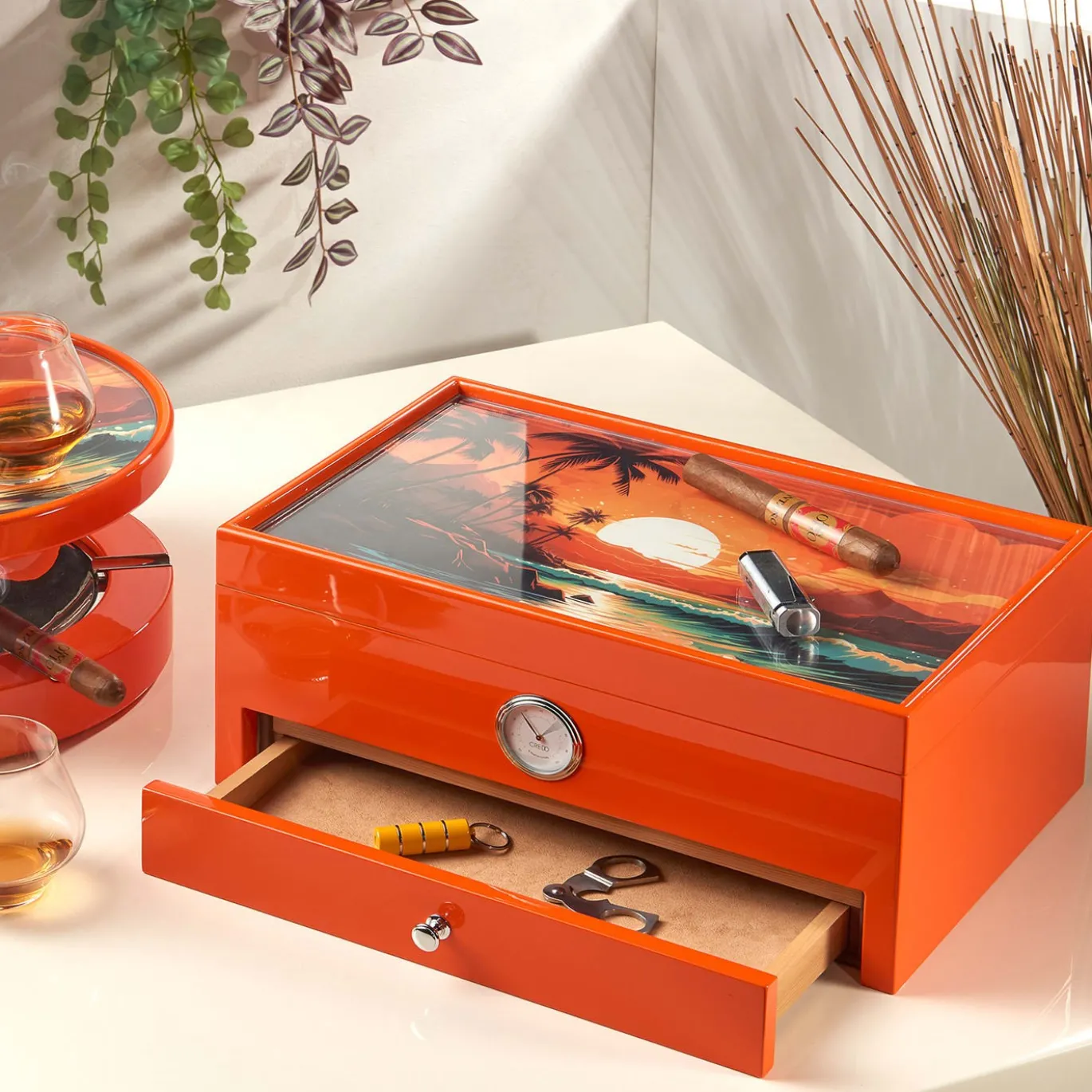 Humidor arancione di ispirazione caraibica (edizione speciale Club)