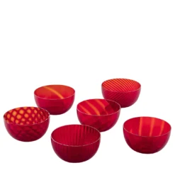 Idra Red Set di 6 ciotole assortite