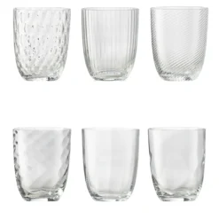 Idra Set di 6 bicchieri trasparenti assortiti