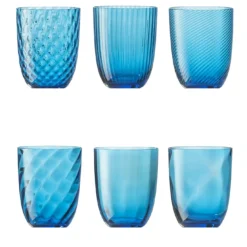 Idra Set di 6 bicchieri turchesi assortiti