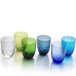 Idra Set di 6 bicchieri turchesi assortiti