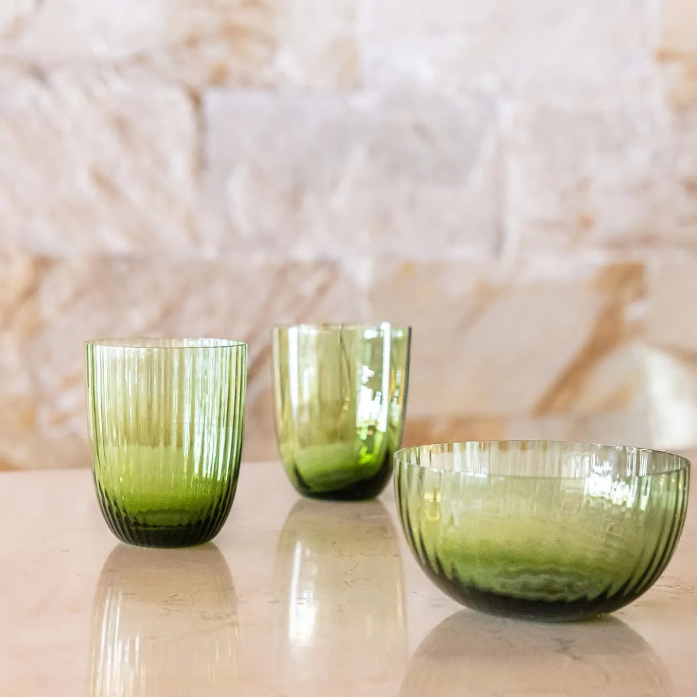 Idra Soraya Verde Set di 6 ciotole assortite