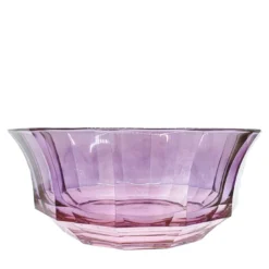 Insalatiera di cristallo sfaccettato rosa-viola
