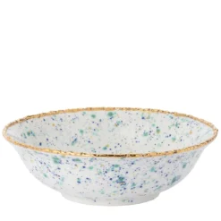 Insalatiera grande in marmo blu con bordo crepato