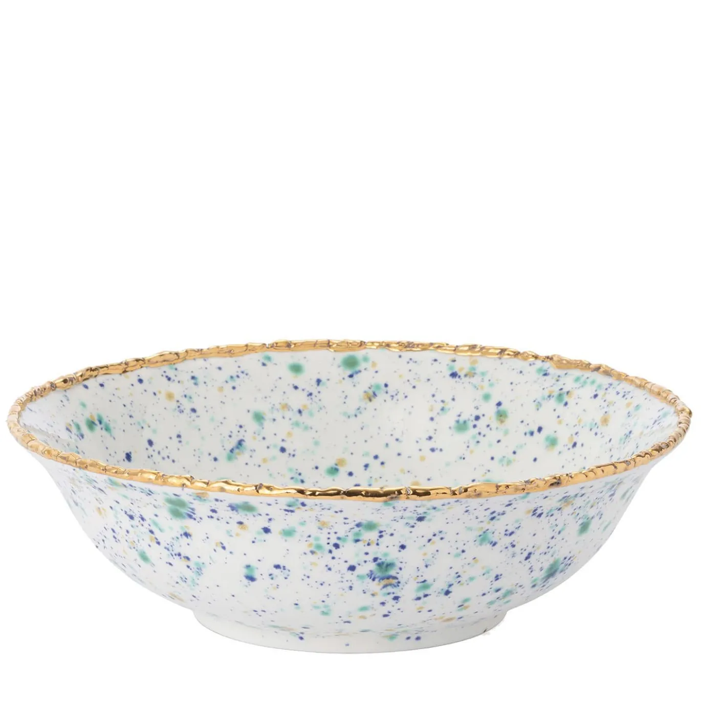 Insalatiera grande in marmo blu con bordo crepato