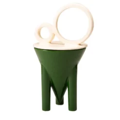 Iperbole 2 Contenitore per caffè in ceramica bianca e verde