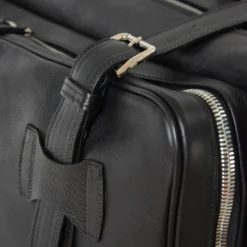 Jones Weekender in pelle nera