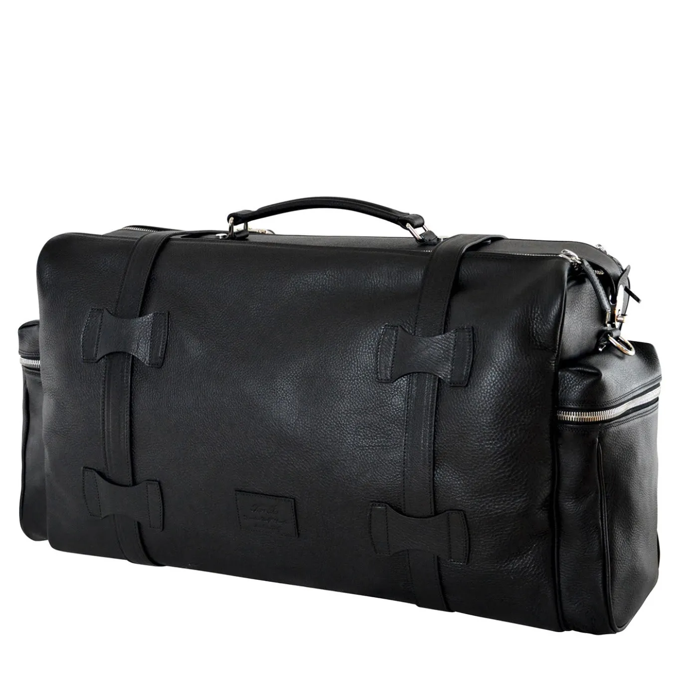 Jones Weekender in pelle nera
