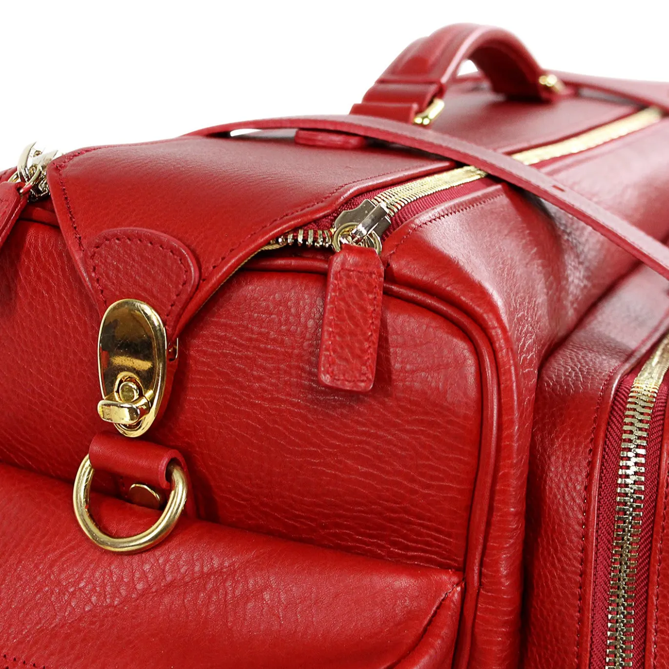 Jones Weekender in pelle rossa